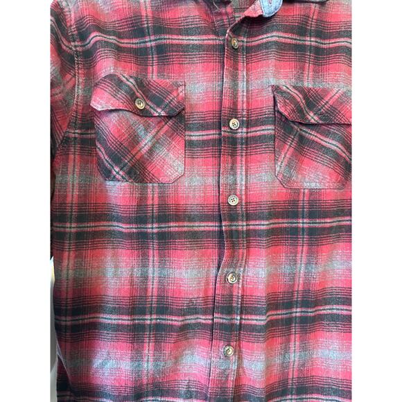 Jach's Heritage Flannel Red Plaid Button Up See Measurement Picture - Picture 2 of 5